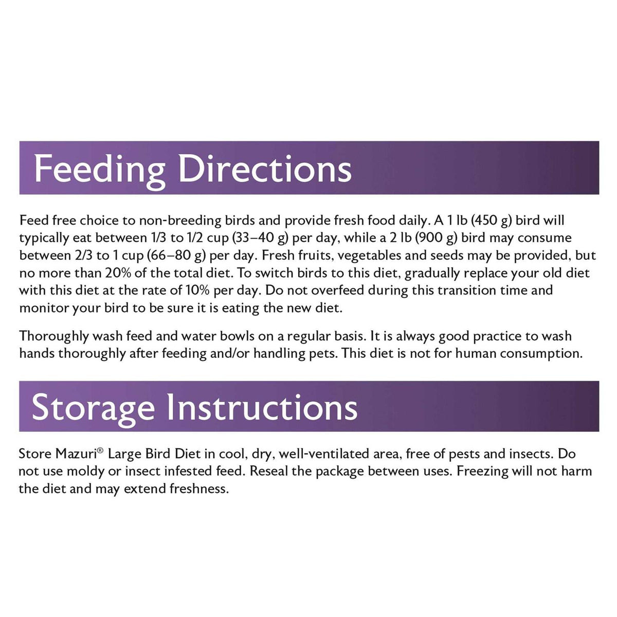 Large Bird Food Y444