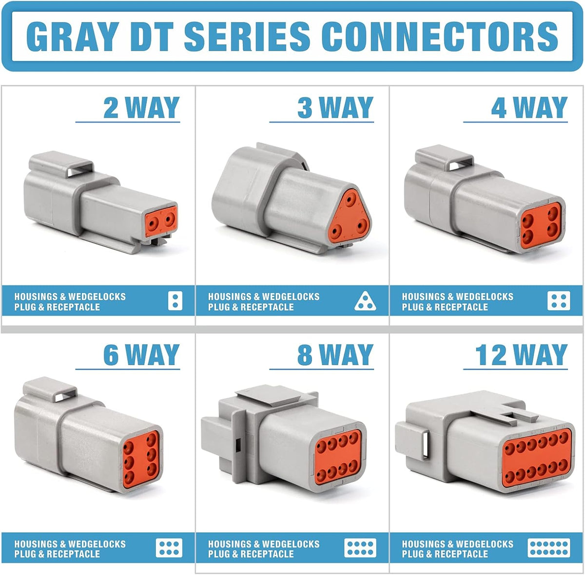 188PCS Gray Connector Kit with 16 Solid Contacts S286