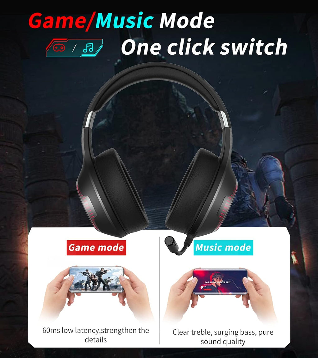 Bluetooth 5.0 Wireless Gaming Headset with Detachable Microphone X300