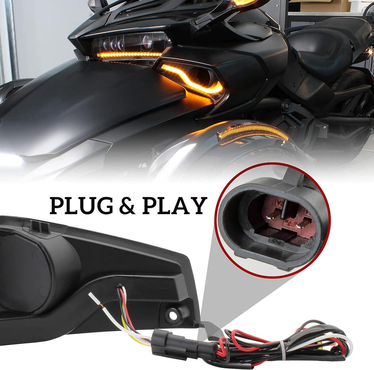Fog Lights Cover with Daytime Running Light 2PCS S4077