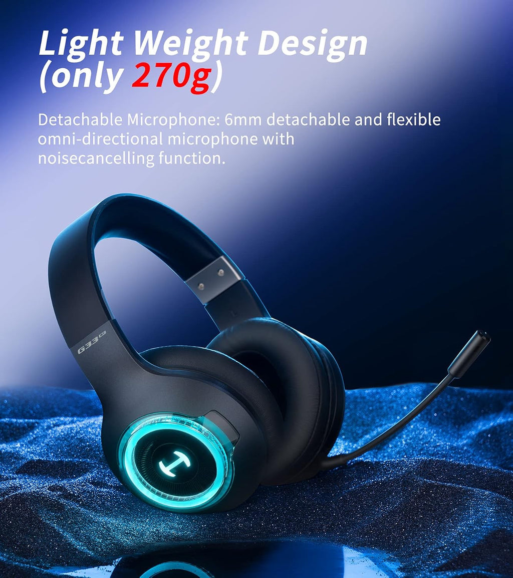 Bluetooth 5.0 Wireless Gaming Headset with Detachable Microphone X300