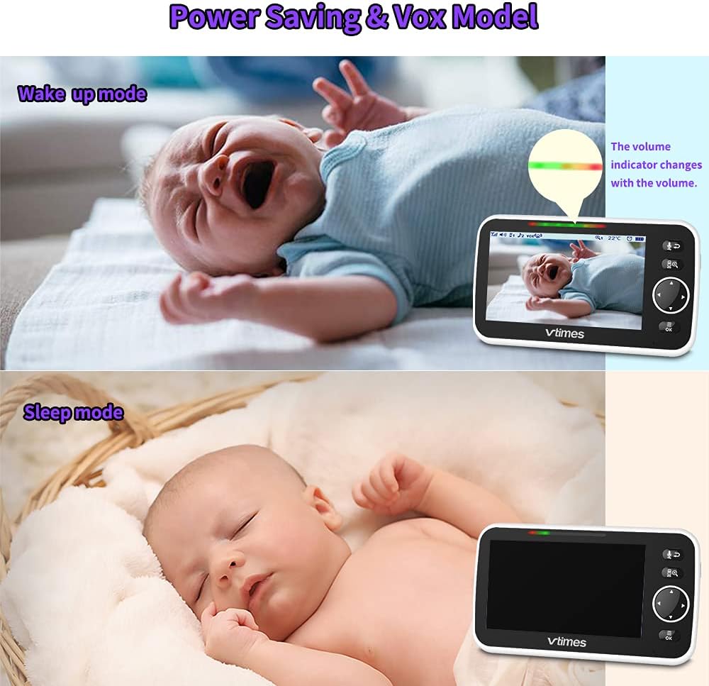 Baby Monitor with Camera and Audio 5 LCD Screen B496976