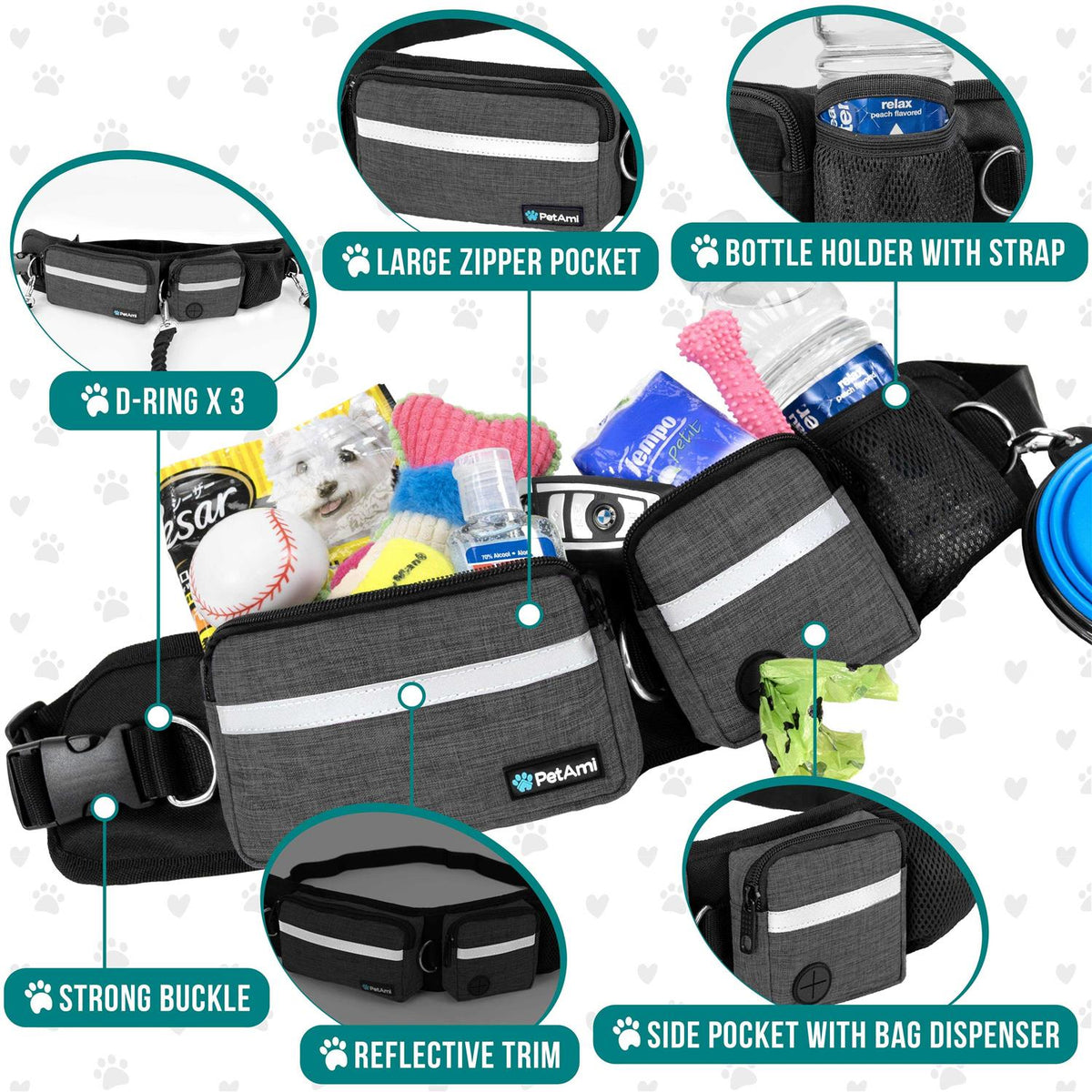 Hands Free Dog Leash Belt Bag G906333