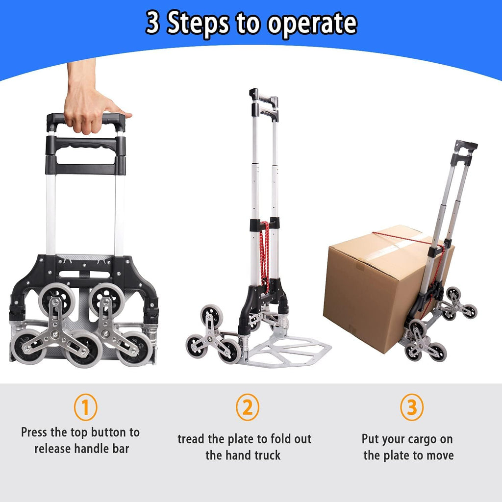 Aluminum Alloy Folding Stair Climbing Cart with 6 Wheels F39045