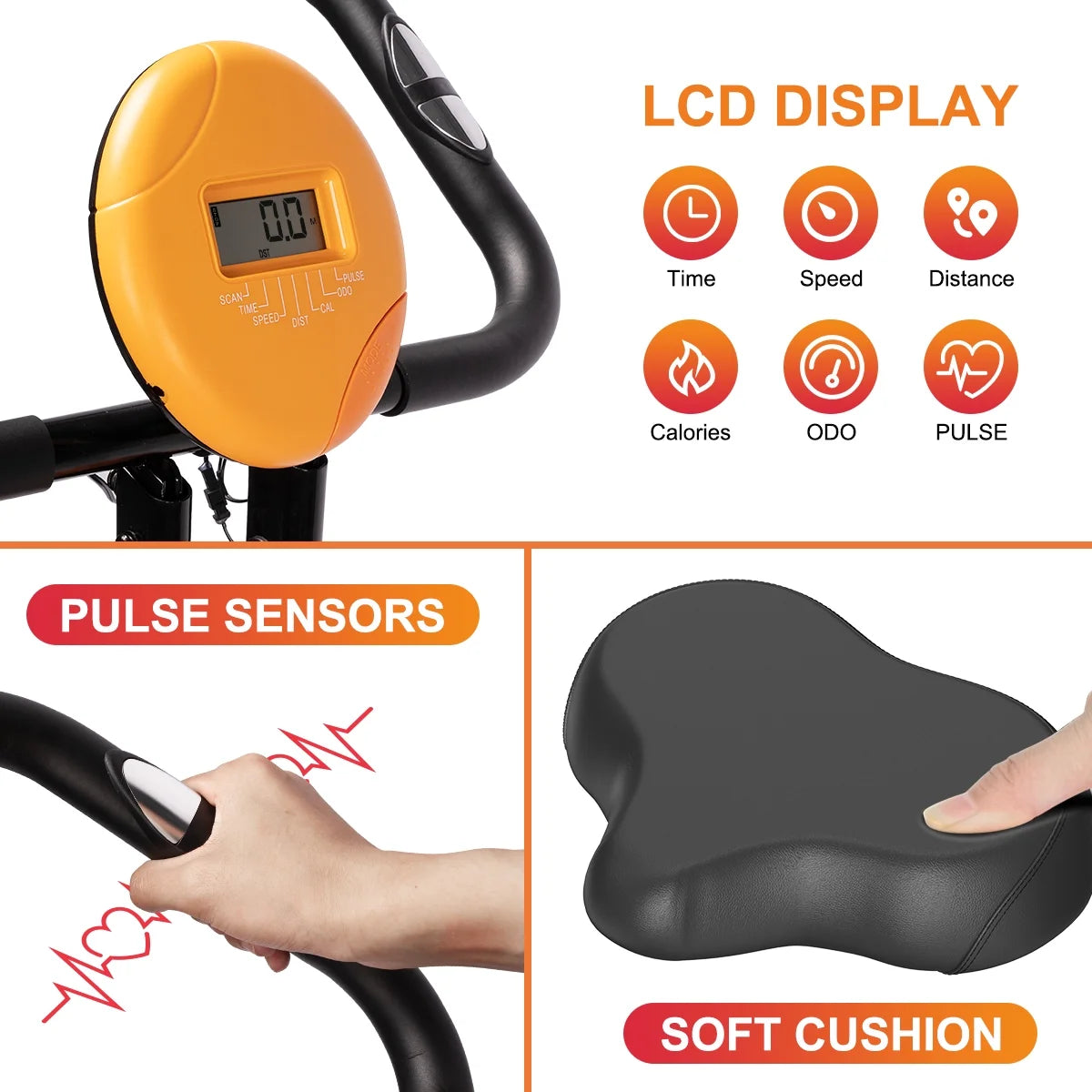 Foldable Exercise Bike Stationary Bike M12652