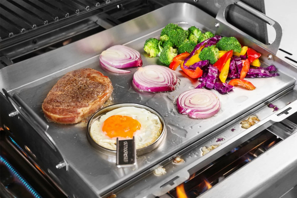 Flat Top Grill Griddle with Removable Grease Tray, 24 x 16 Stainless Steel C480291