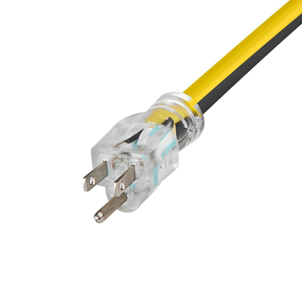 50 ft. 12/3 Gauge Multiple Outlet Extension Cord with Indicator Light, Yellow, Black Y1991