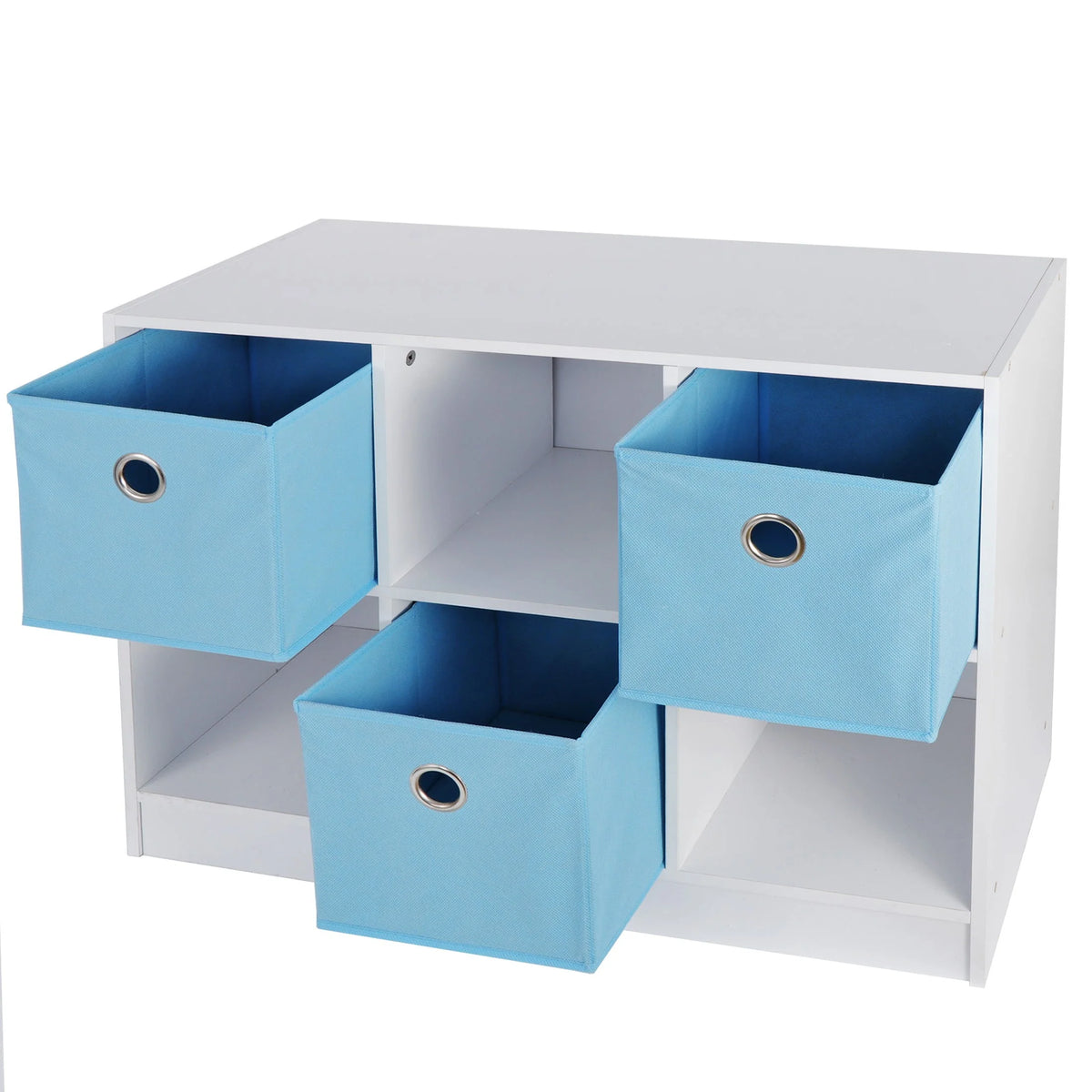 6 Cube Storage Organizer with 3 Fabric Bins C78541