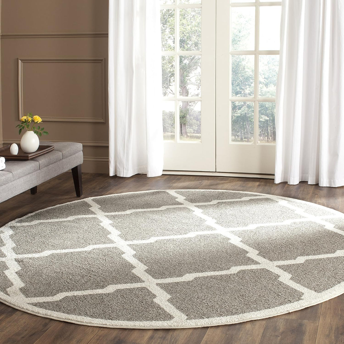 Wheat Beige Moroccan Trellis Runner F37840