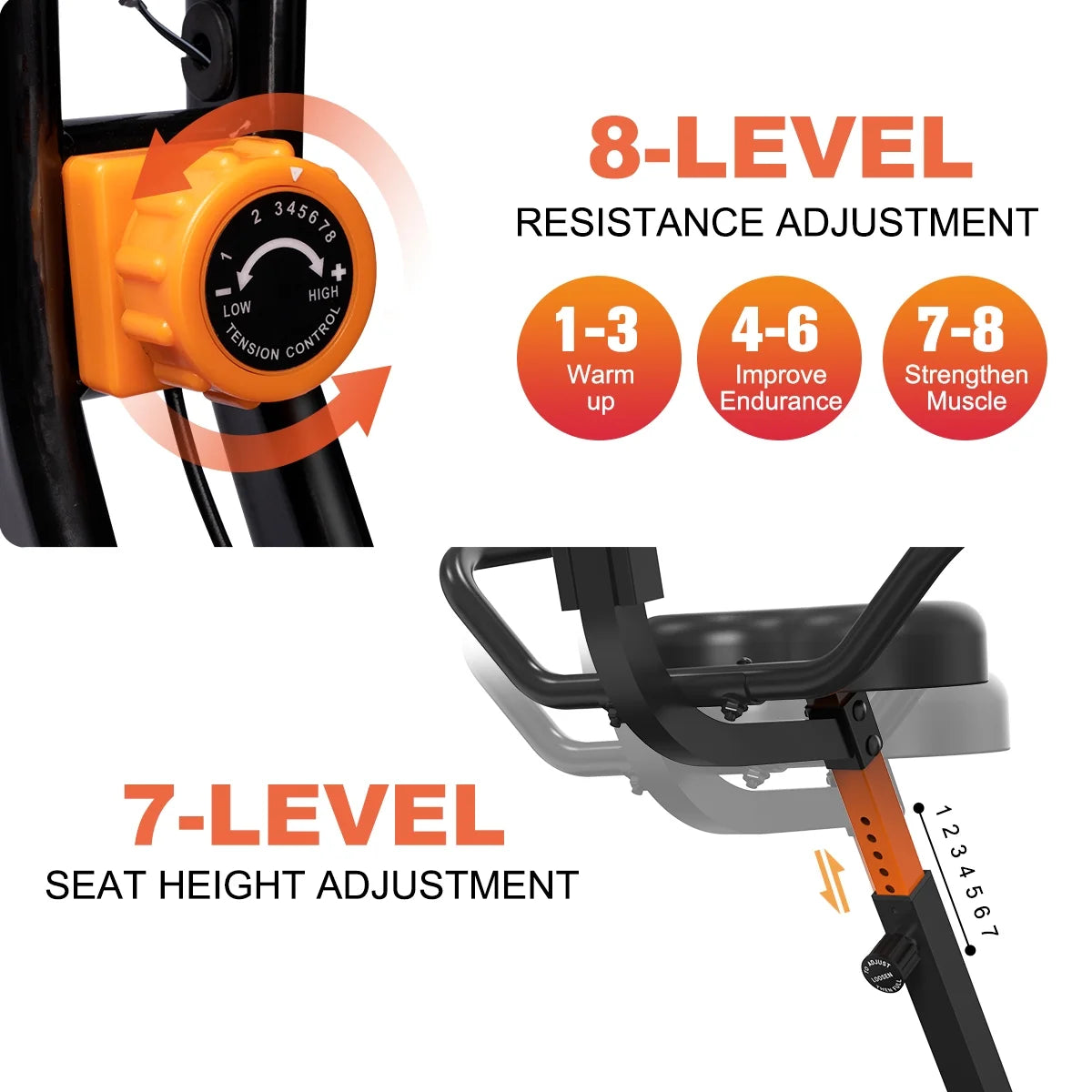 Foldable Exercise Bike Stationary Bike M12652