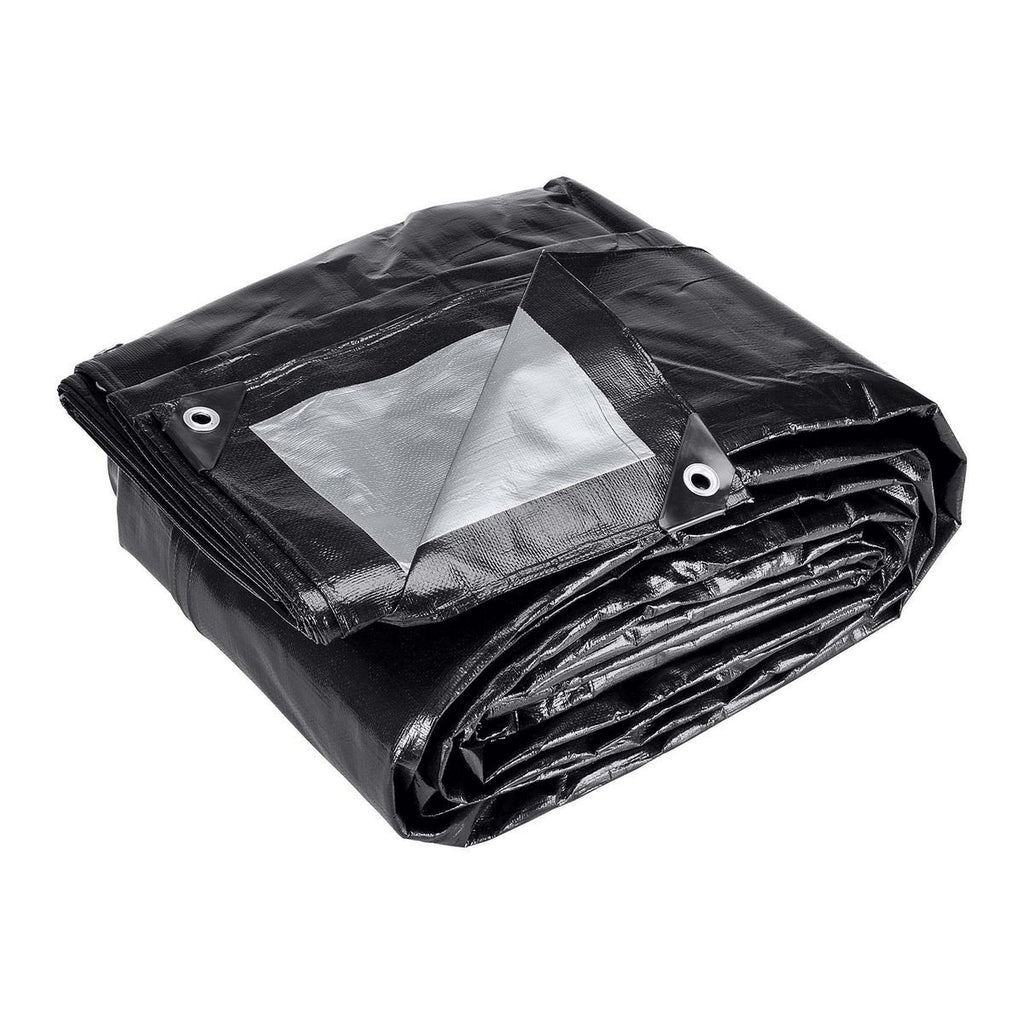 18 ft. x 24 ft. Silver and Black Weather-Resistant Tarp U87713