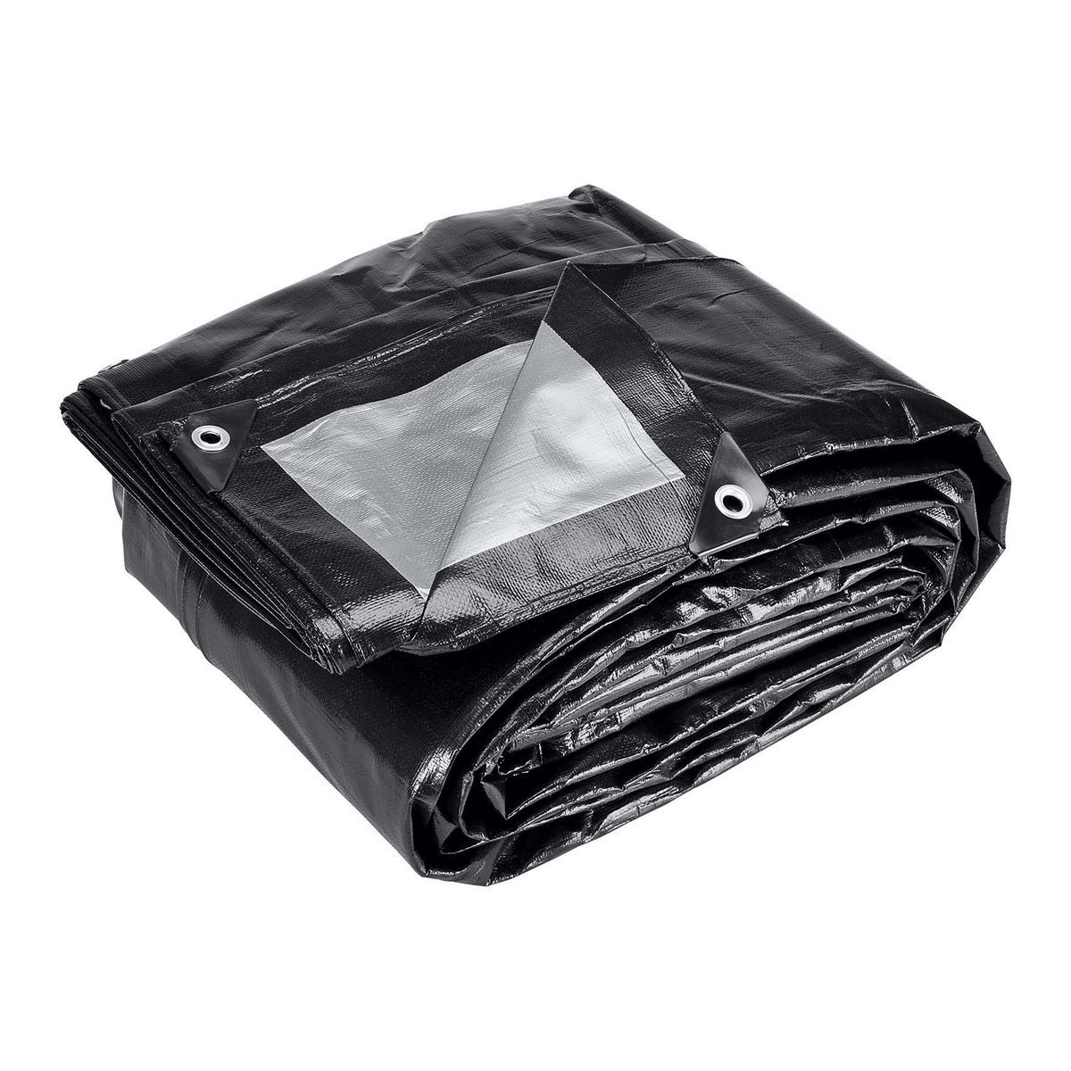18 ft. x 24 ft. Silver and Black Weather-Resistant Tarp U87713