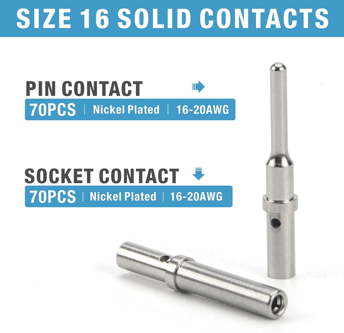 188PCS Gray Connector Kit with 16 Solid Contacts S286
