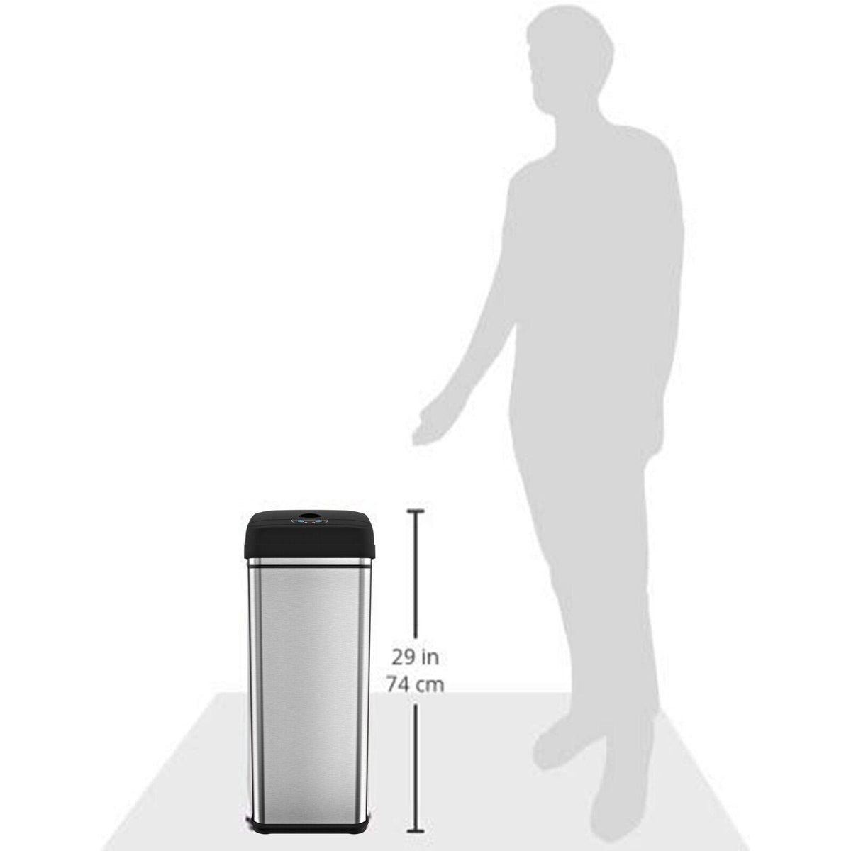 13 Gal Touchless Sensor Stainless Steel Trash Can L383189