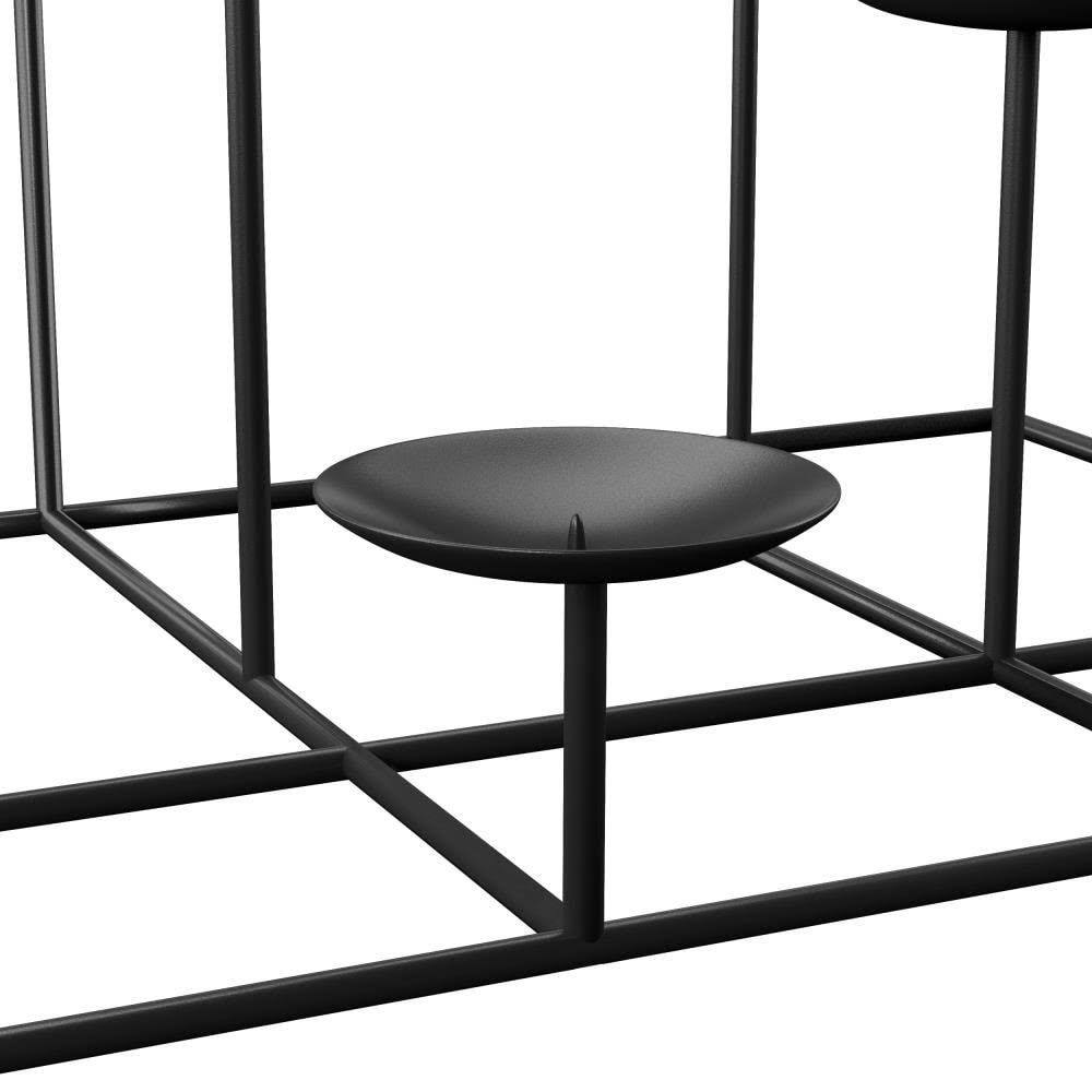 9 Candle Metal Candelabra Candle Holder Black U3334