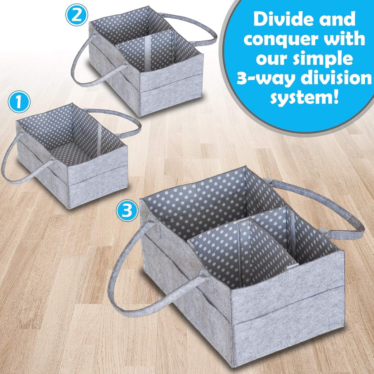 Baby Diaper Caddy Organizer Set of 2 with Handles R2354
