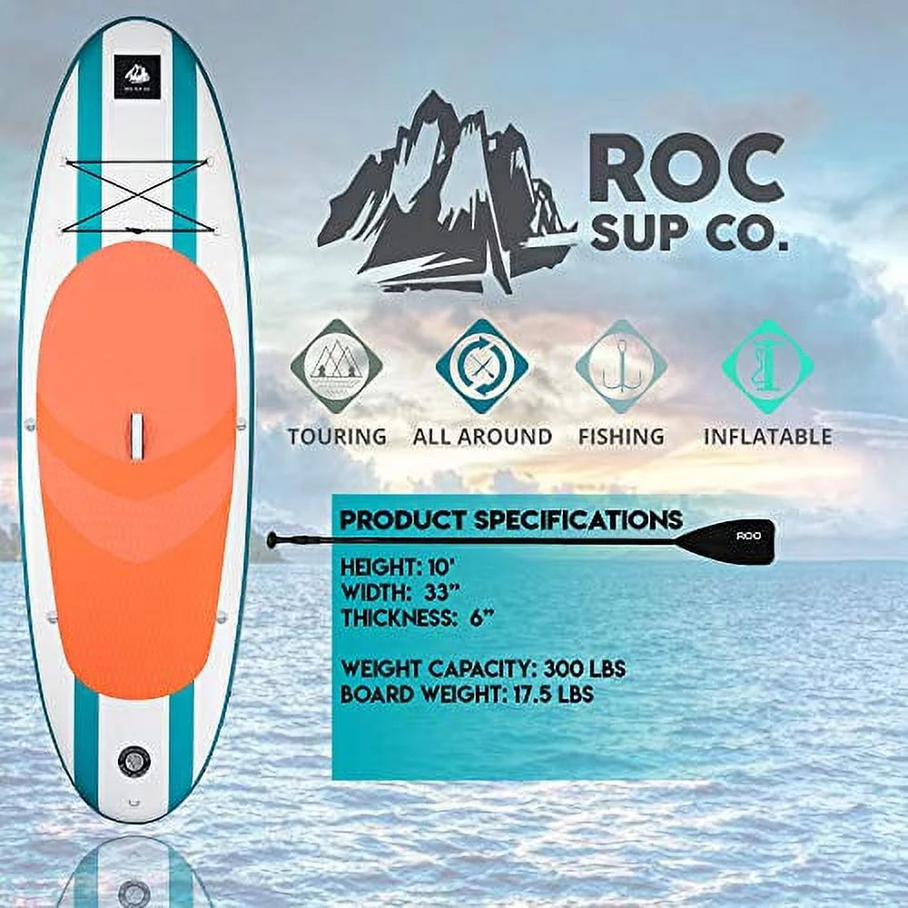 Inflatable Stand Up Paddle Board with Backpack, Non-Slip Deck, Leash, Paddle and Hand Pump N683