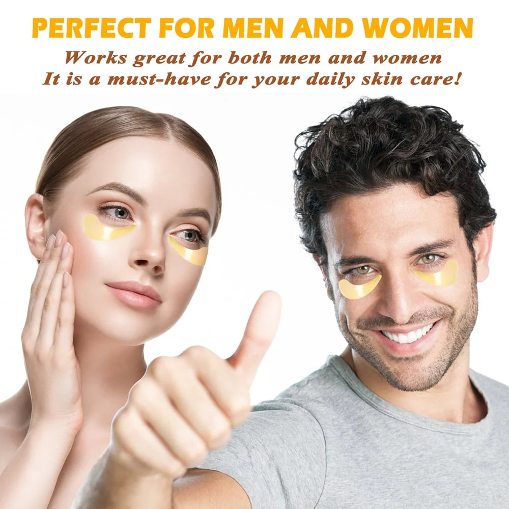 24K Gold Eye Mask, 30 Pairs Gel Under Eye Patches Q936
