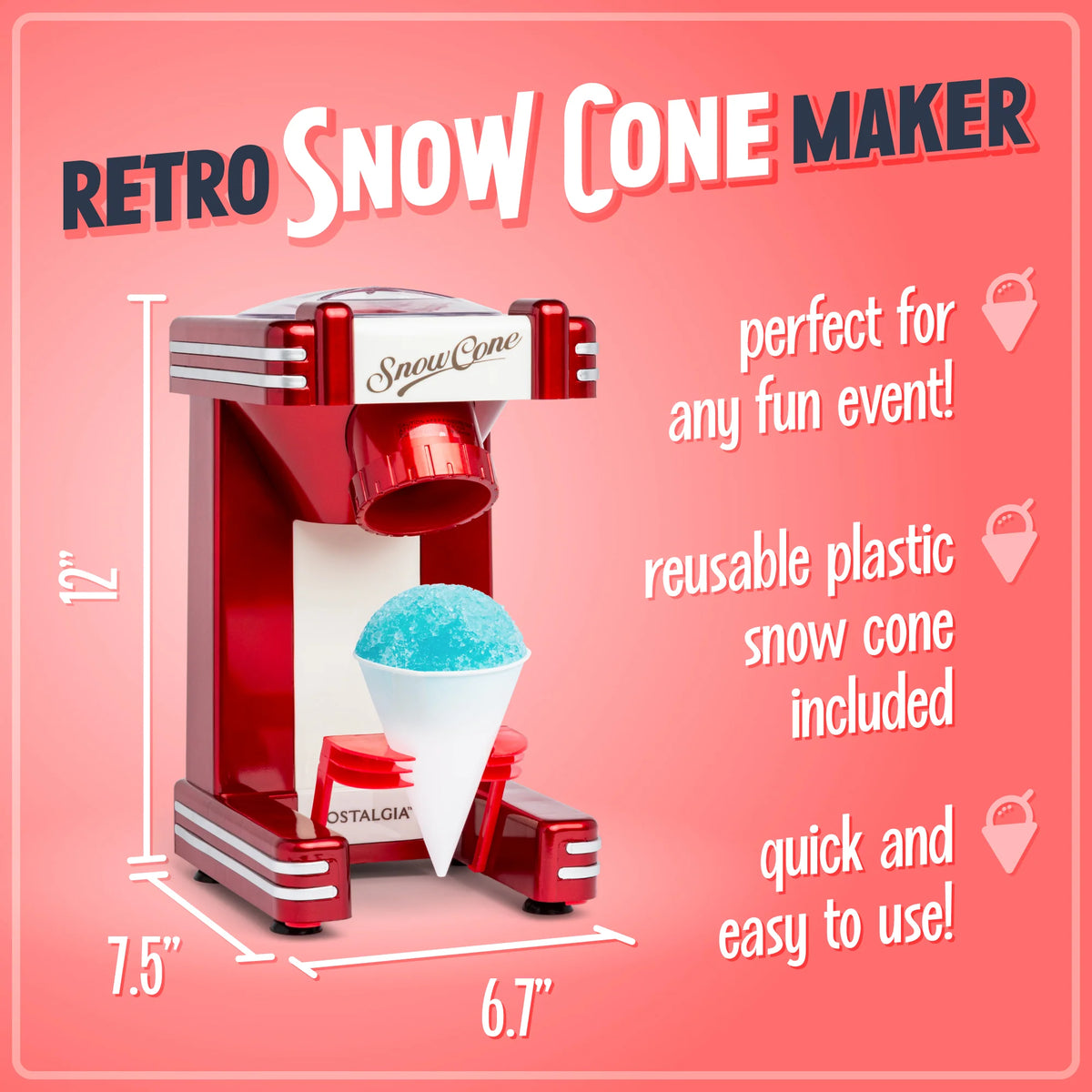 Single Countertop Snow Cone Maker B7314