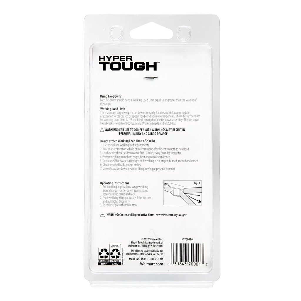 13 ft Cam Buckle Lashing Strap Tie Down, 200 lbs, 2 Pack K19075