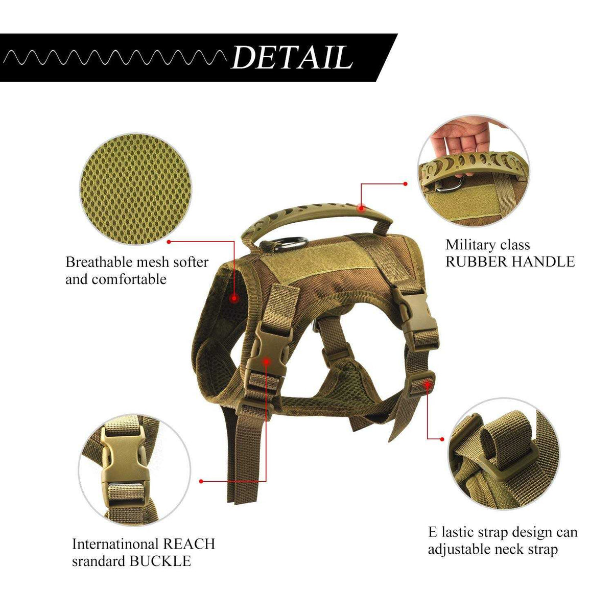 Tactical Service Dog Harness with Handle Z3992