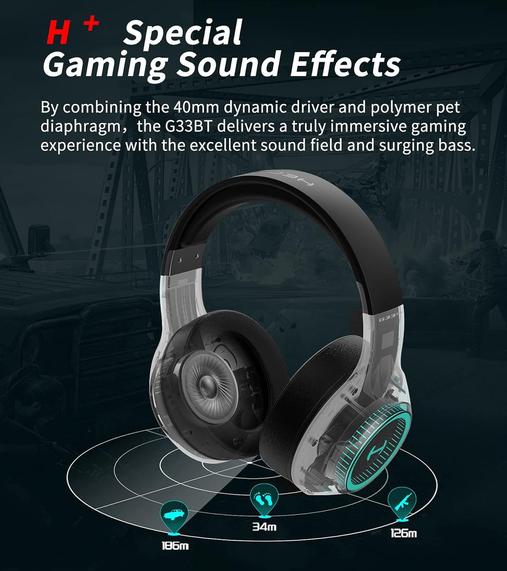 Bluetooth 5.0 Wireless Gaming Headset with Detachable Microphone X300