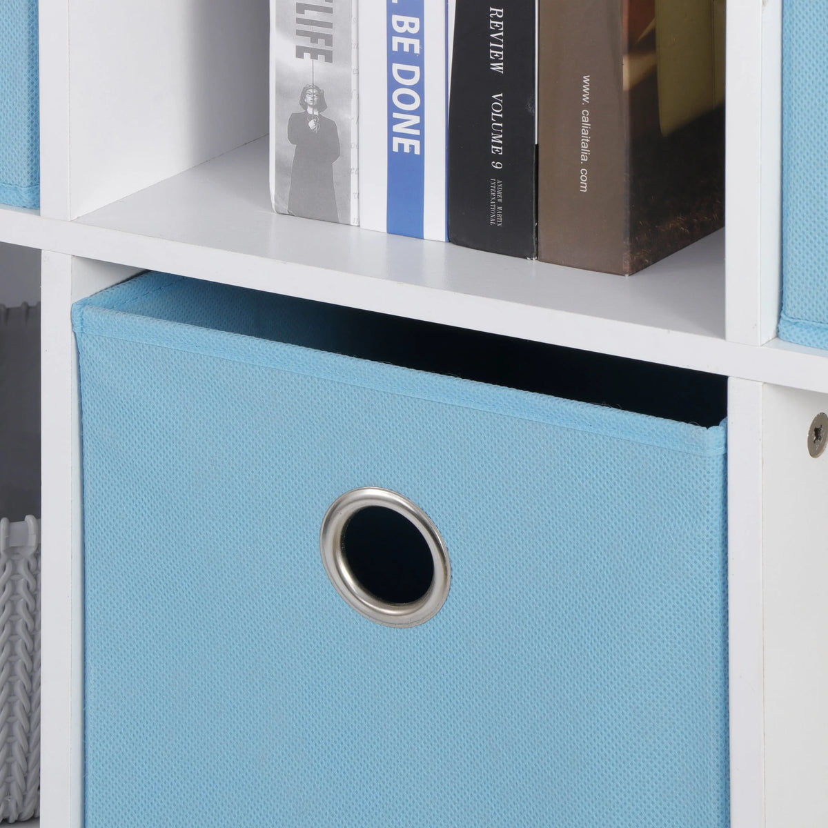 6 Cube Storage Organizer with 3 Fabric Bins C78541