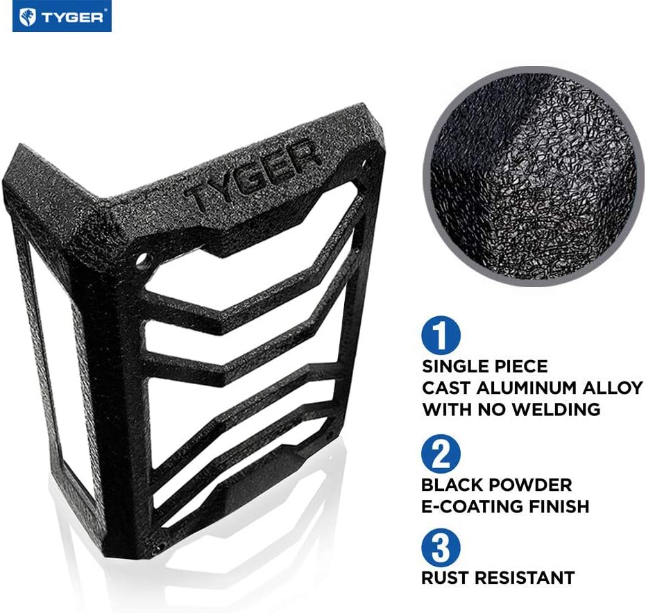 Tail Light Guards Covers Textured Black Cast Aluminum Alloy U417152