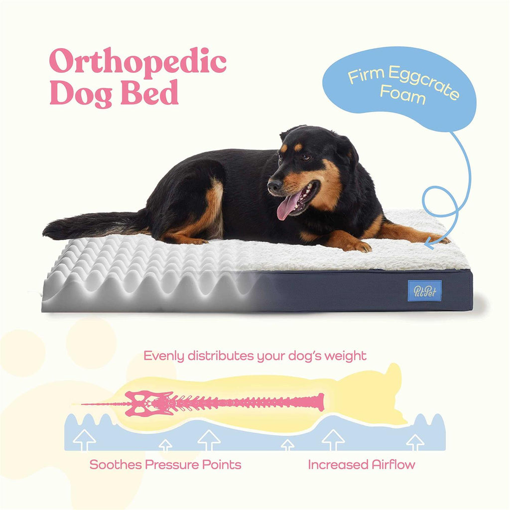 Orthopedic Large Dog Bed with Sherpa Top A106