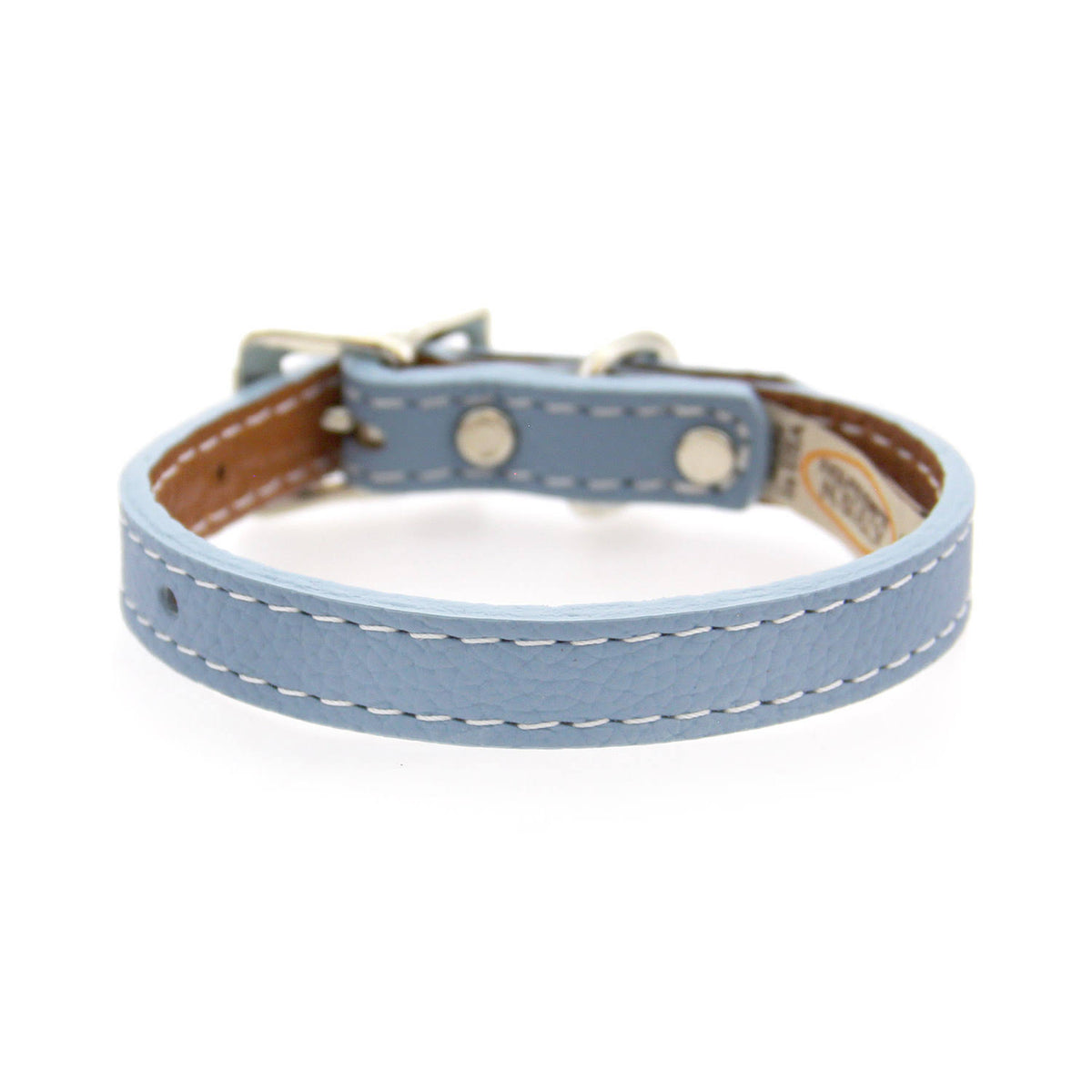 Light Blue Leather Dog Collar Z2006