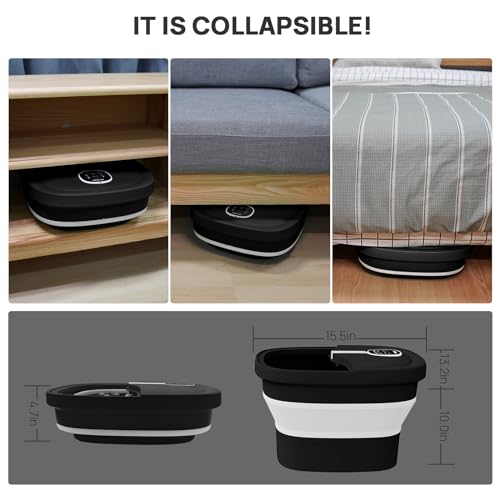 Collapsible Electric Foot Spa with Heat Bubble Remote and 24 Shiatsu Massage Balls X492