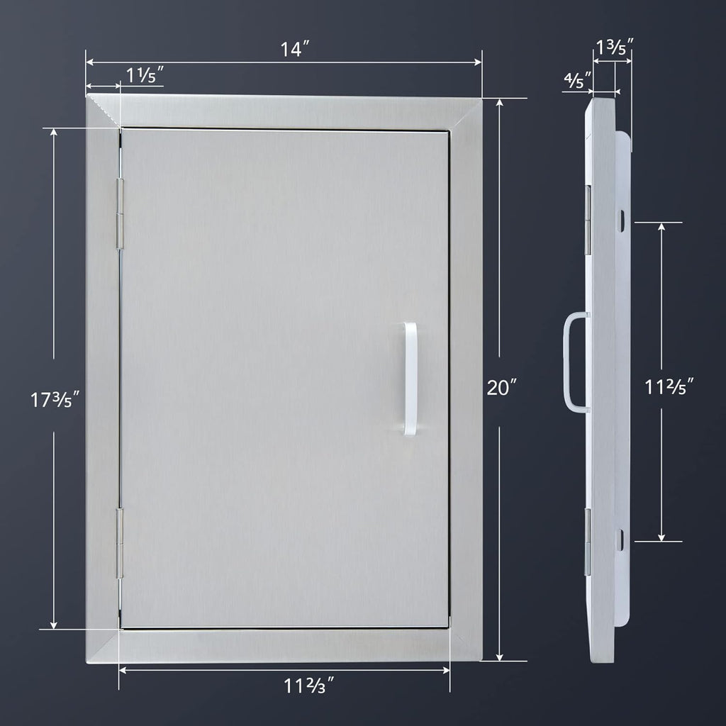 304 Stainless Steel Single Access BBQ Door 14 x 20 A1784
