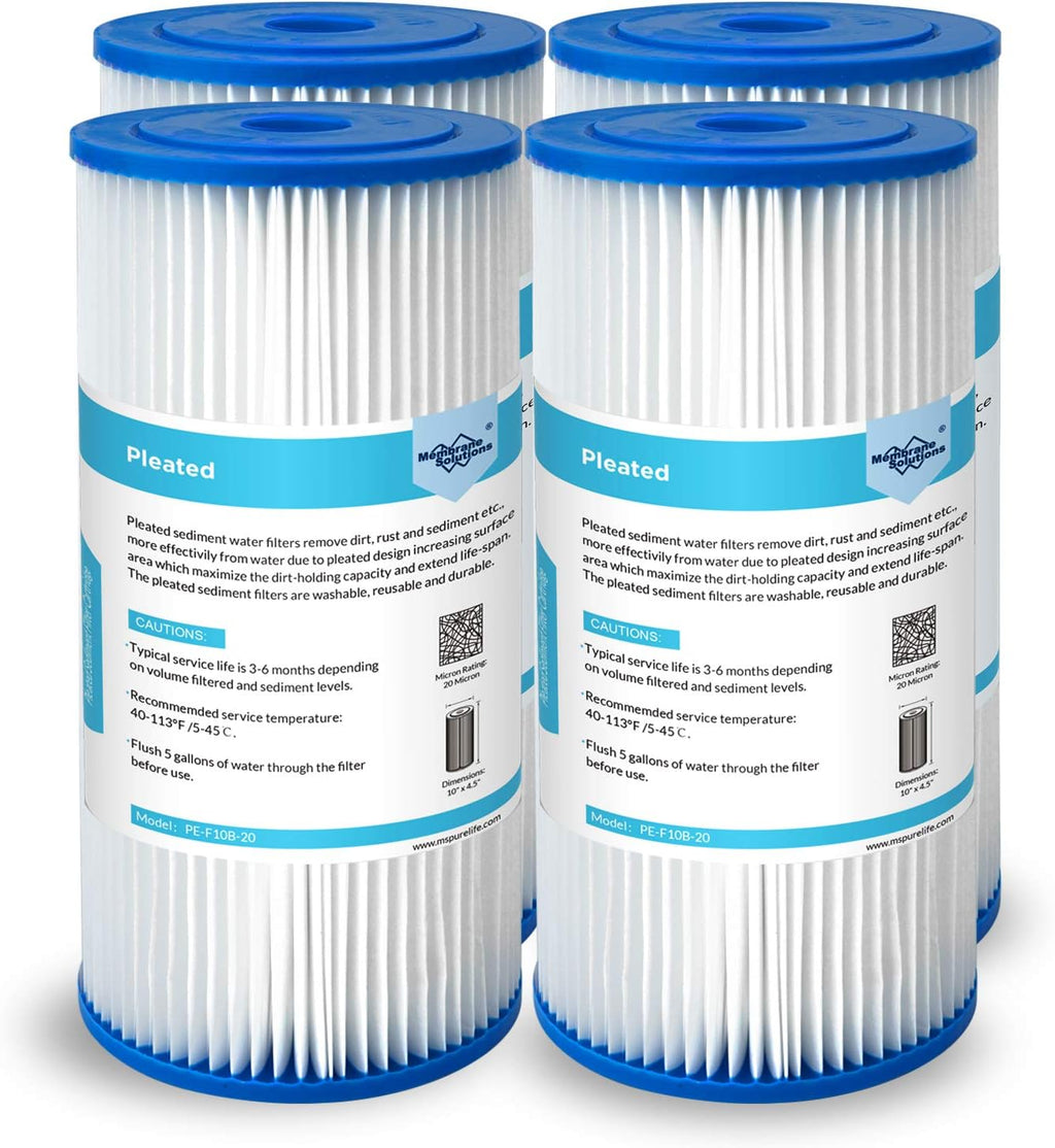 50 Micron Pleated Sediment Water Filter Cartridge 4 Pack M187928