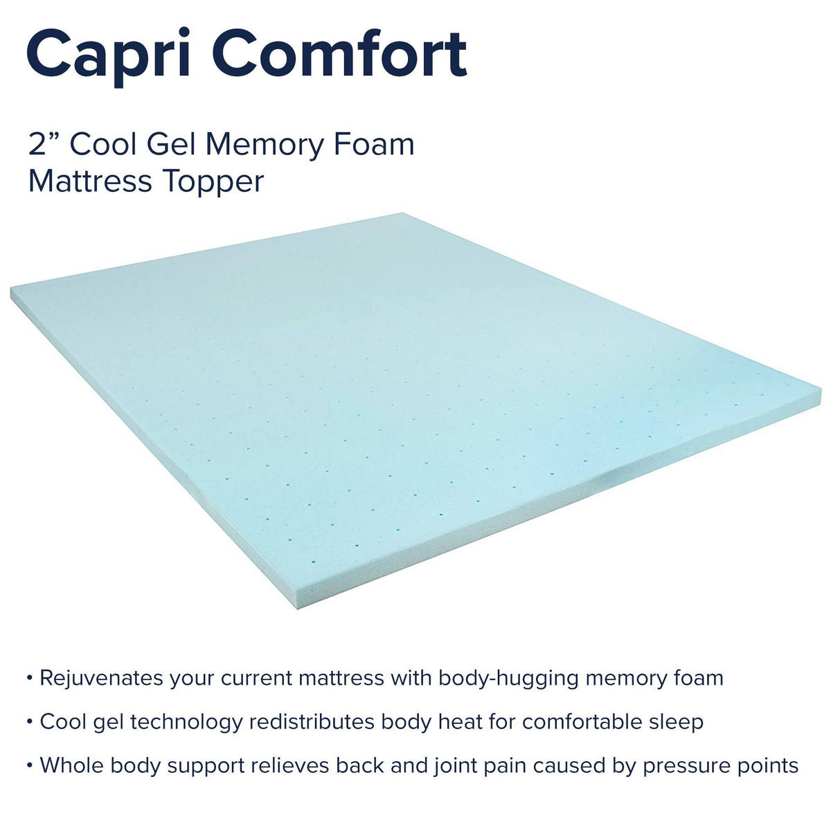2 inch Cool Gel Memory Foam Mattress Topper Full L41000