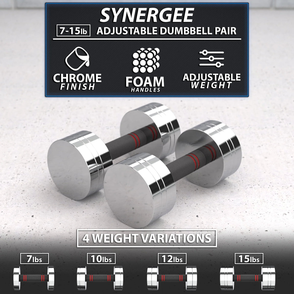 Adjustable Dumbbell Set with Foam Handles W5245