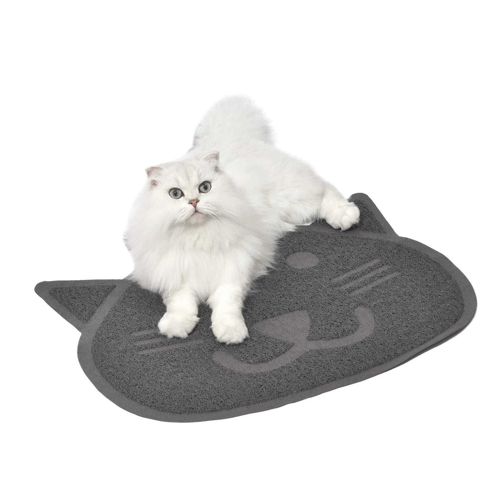 Grey Cat Shaped Litter Mat W76969