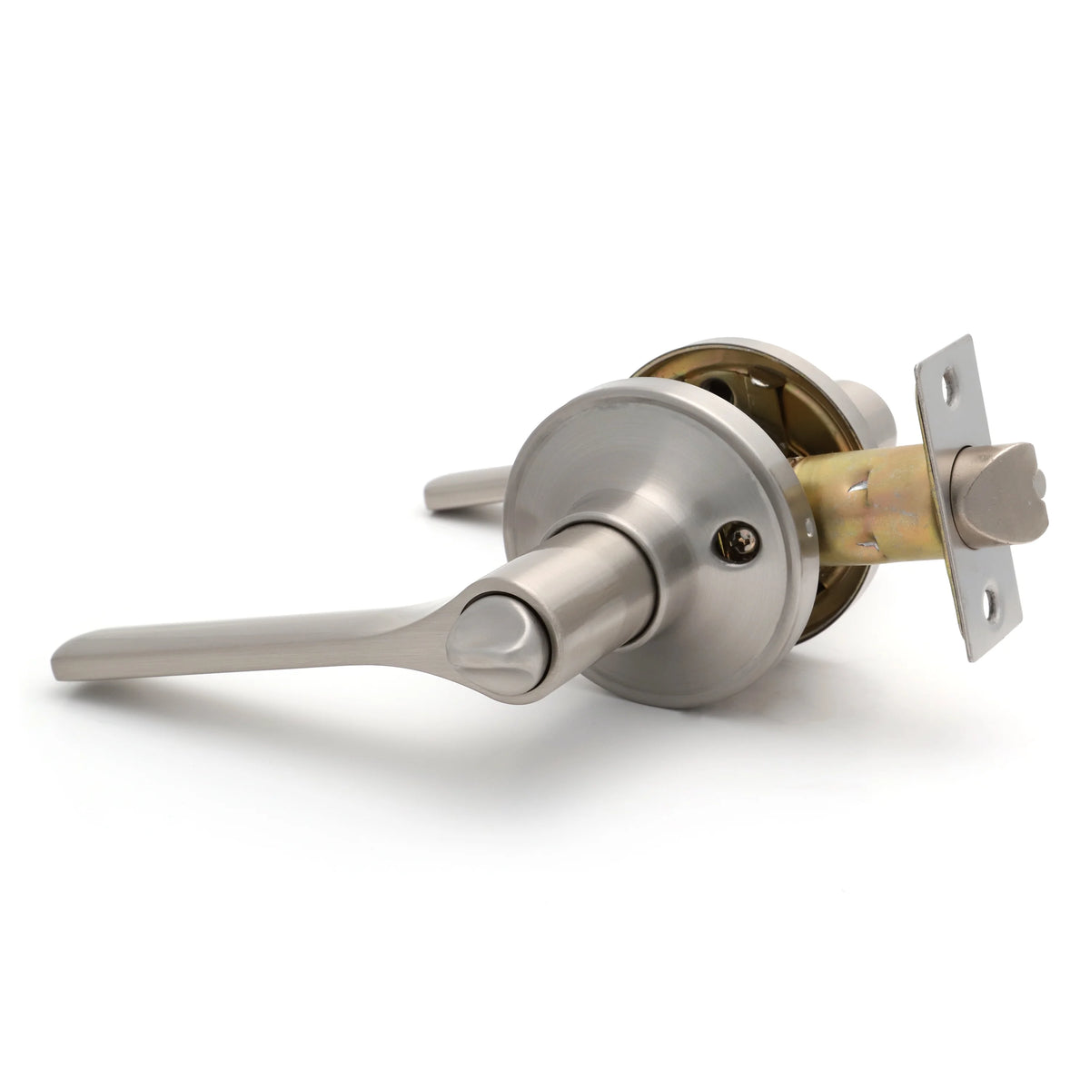 Entry Door Lever Satin Nickel with Round Rosette J613793