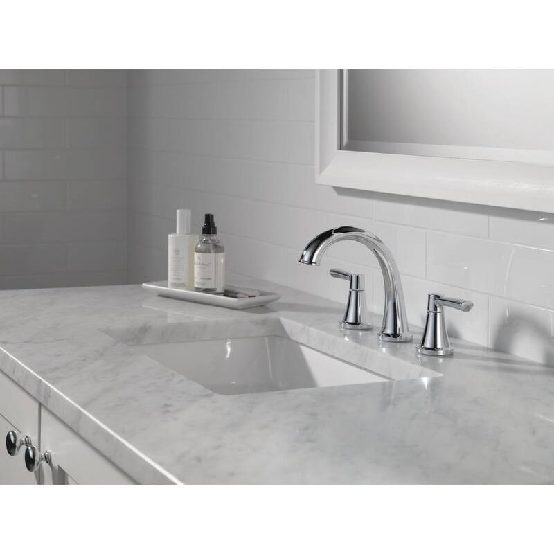 8 in. Widespread Double Handle Bathroom Faucet Polished Chrome H1541