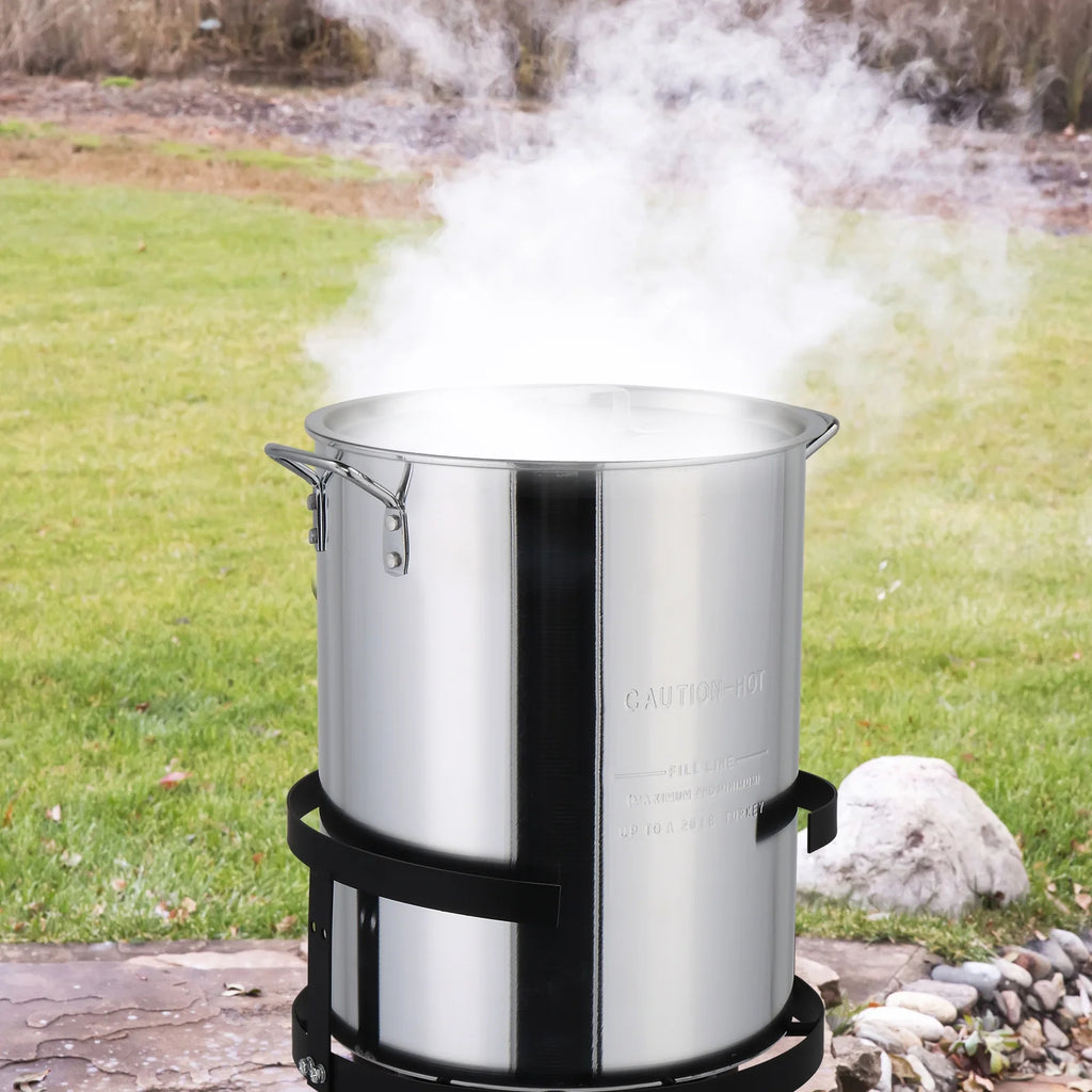 30qt Aluminum Turkey Fryer Pot with Thermometer A814944