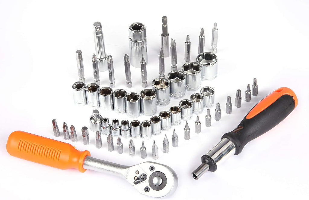 168 Pcs Orange General Household Hand Tool Kit with Storage Case Q76896