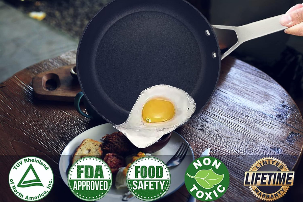 10-inch Nonstick Stainless-steel Frying Pan with Lid Q1771