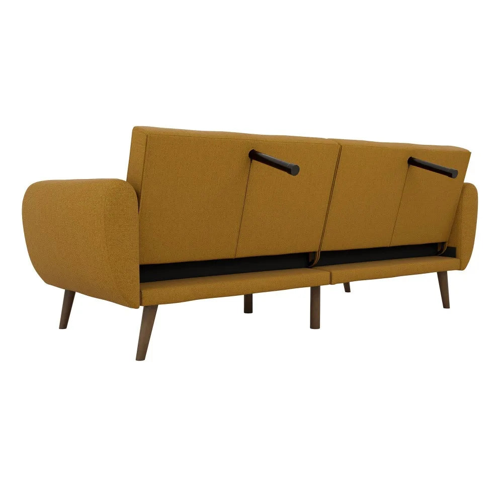 Upholstery Futon Sofa Bed with Wooden Legs S69258