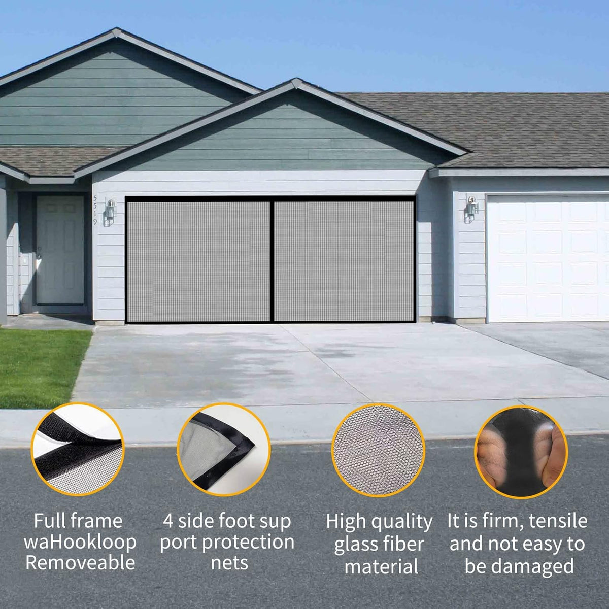 Magnetic Garage Door Screen 156x84in Pack of 2 X888