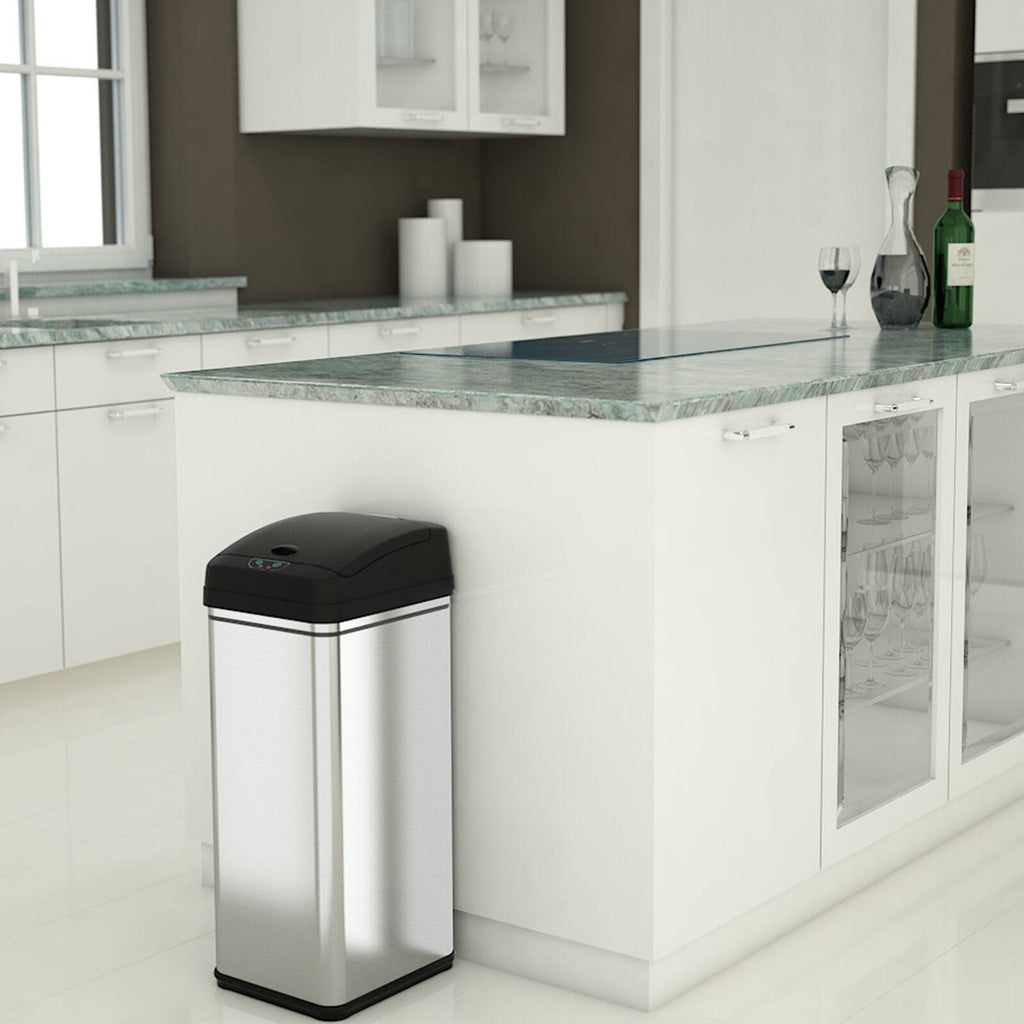 13 Gal Touchless Sensor Stainless Steel Trash Can L383189