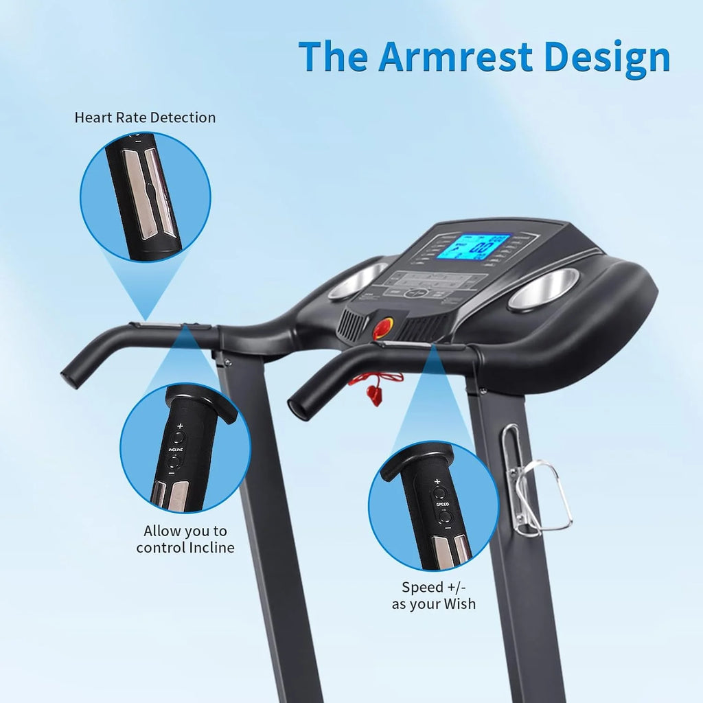 Folding Treadmill with 12-Level Automatic Incline 2.5hp Electric Treadmill K685