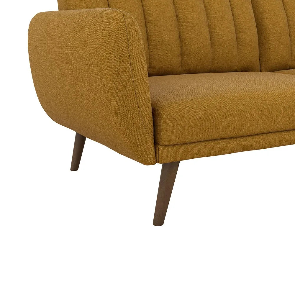 Upholstery Futon Sofa Bed with Wooden Legs S69258