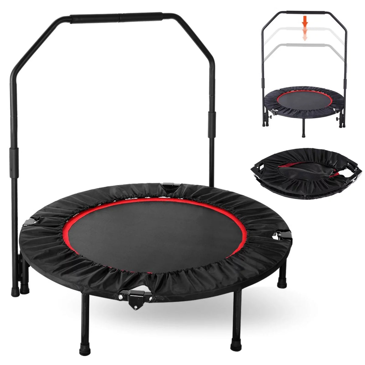 40 Foldable Mini Trampoline with Handrail M37276