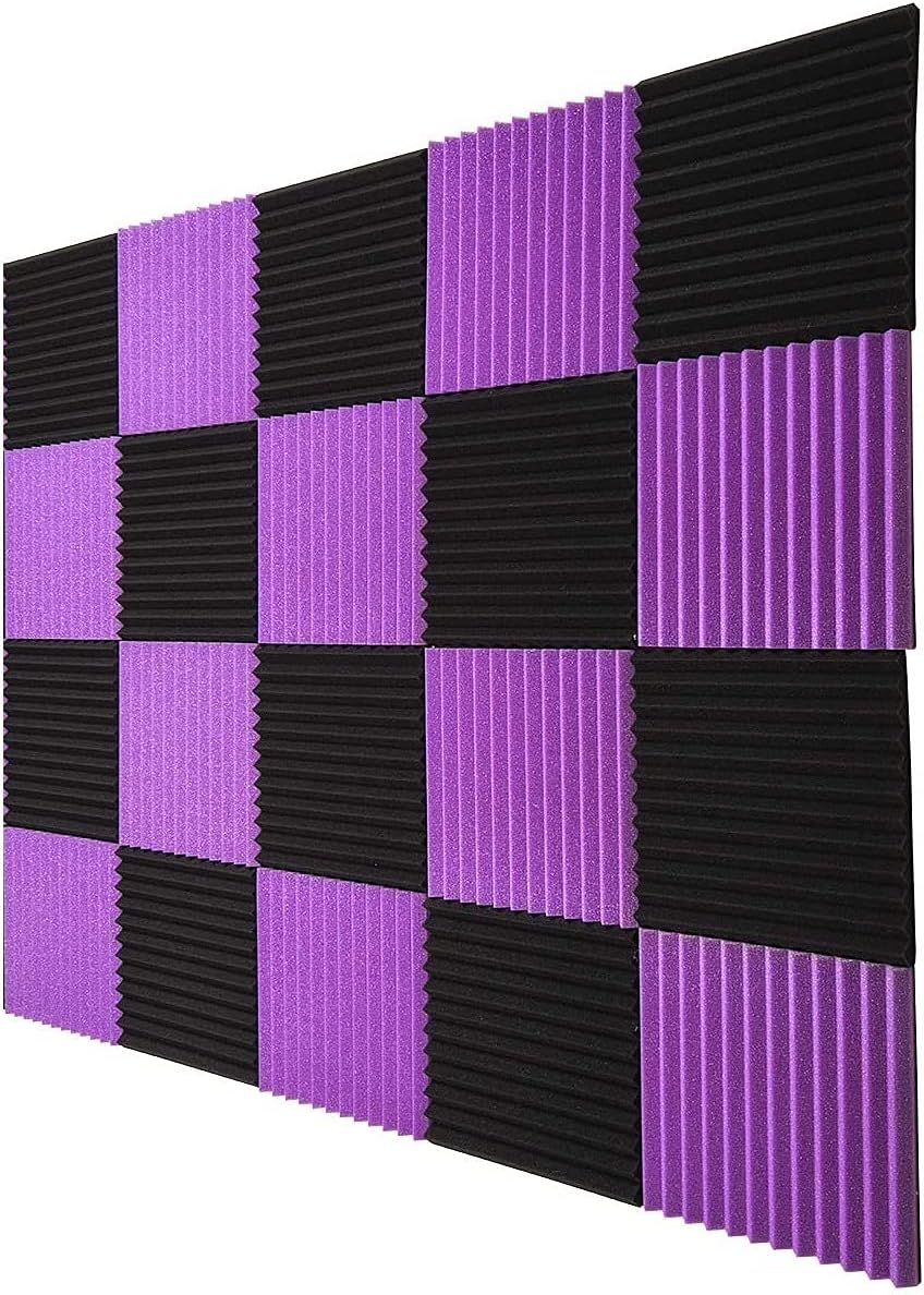52 Pack Acoustic Panels Studio Foam 12X12 X1 Black/Blue X74377