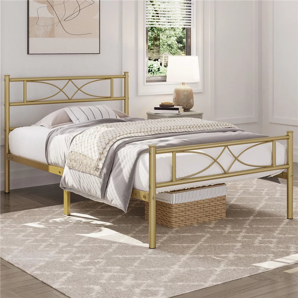 Black Queen Metal Bed with Headboard and Footboard Q3003