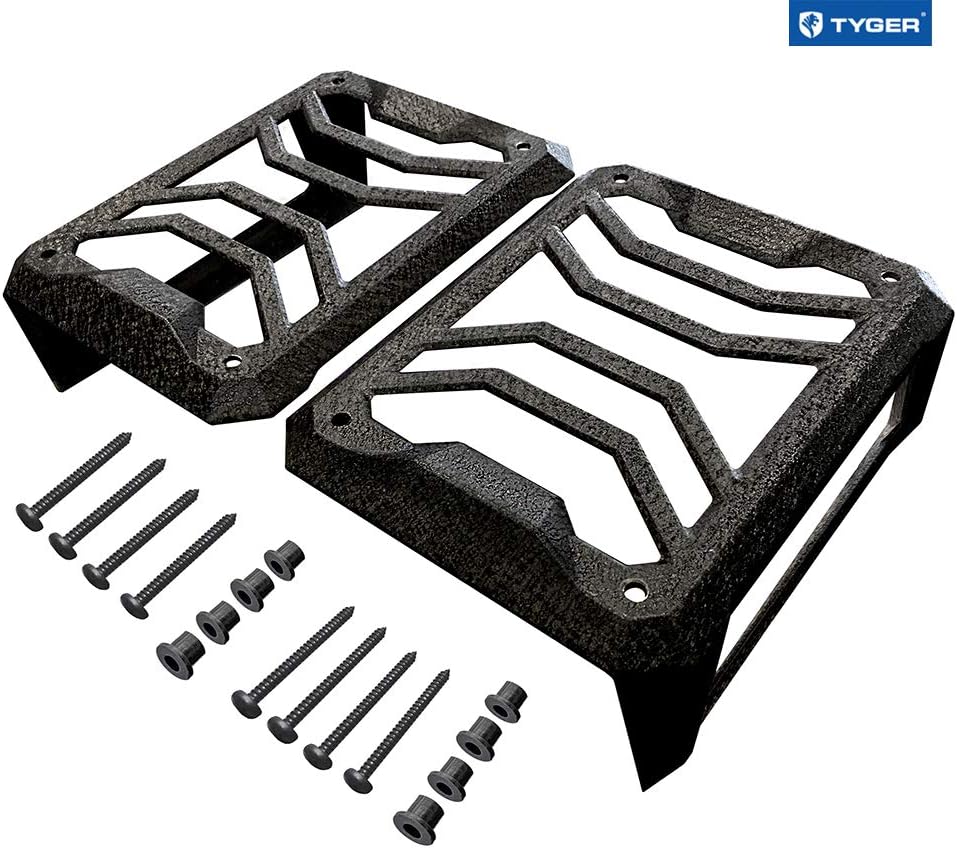 Tail Light Guards Covers Textured Black Cast Aluminum Alloy U417152